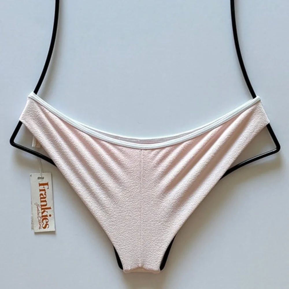 Frankies Bikinis Hannah 70s Cheeky Bikini Bottom - Rosewater - S - NWT